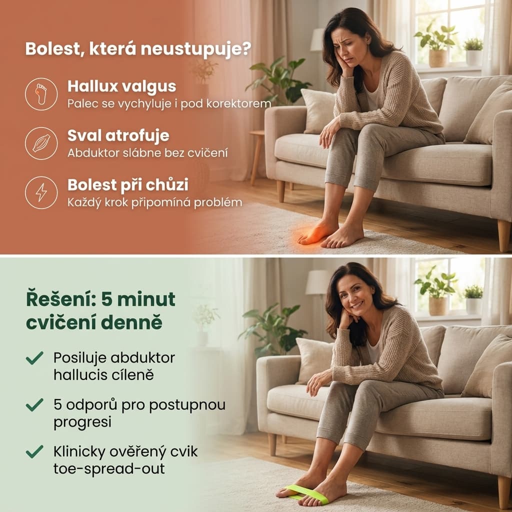 Odporové gumičky na prsty při hallux valgus a karpálním tunelu